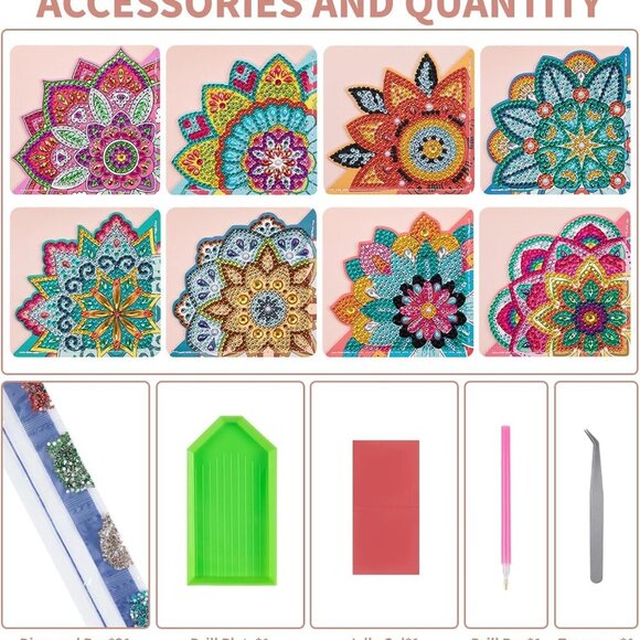 8 PCS Diamond Art Bookmarks, Diamond Painting Bookmarks for Book Lovers 5D DIY B - Picture 4 of 6